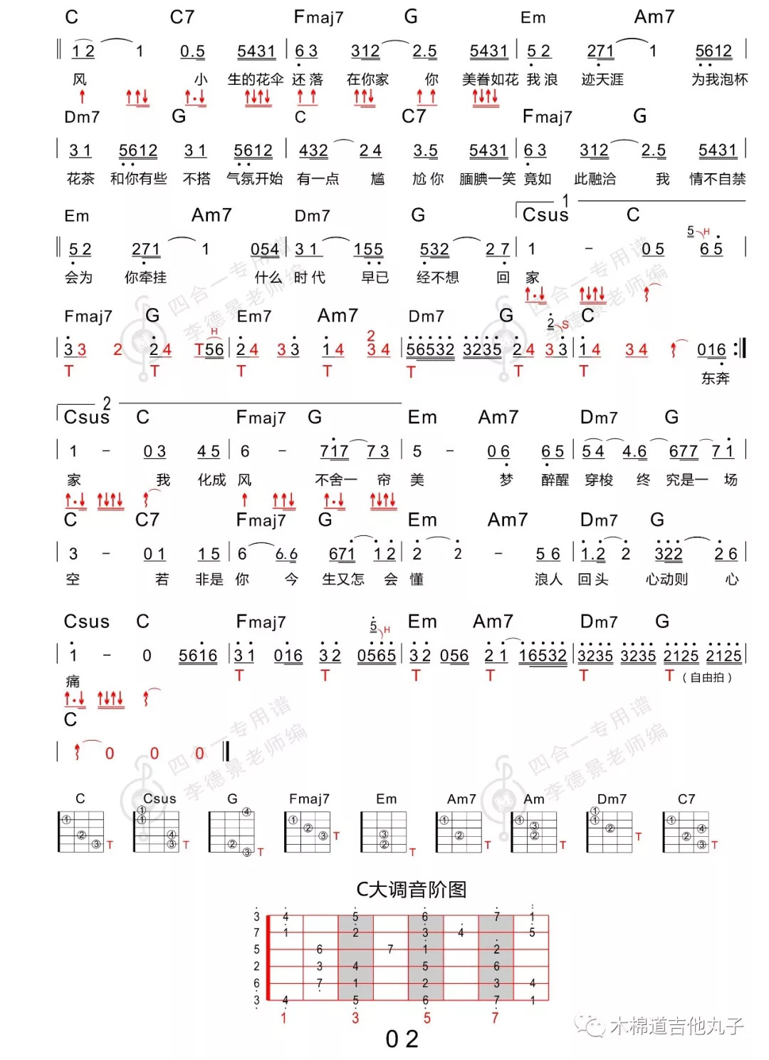 浪人琵琶 胡66 新四合一吉他谱