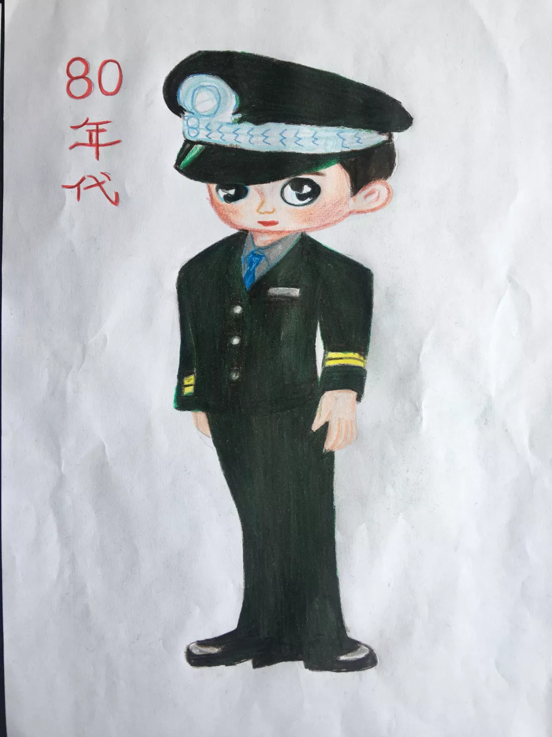 警察侧脸绘画图片图片