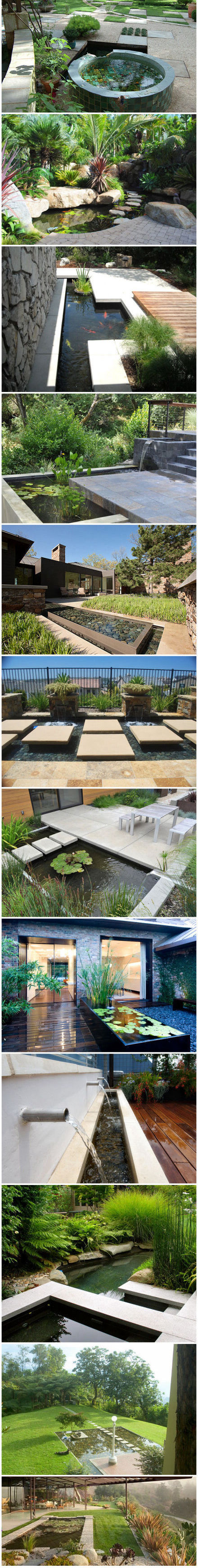 22个庭院花园水景设计,在院子里造一个,让邻居羡慕去吧!