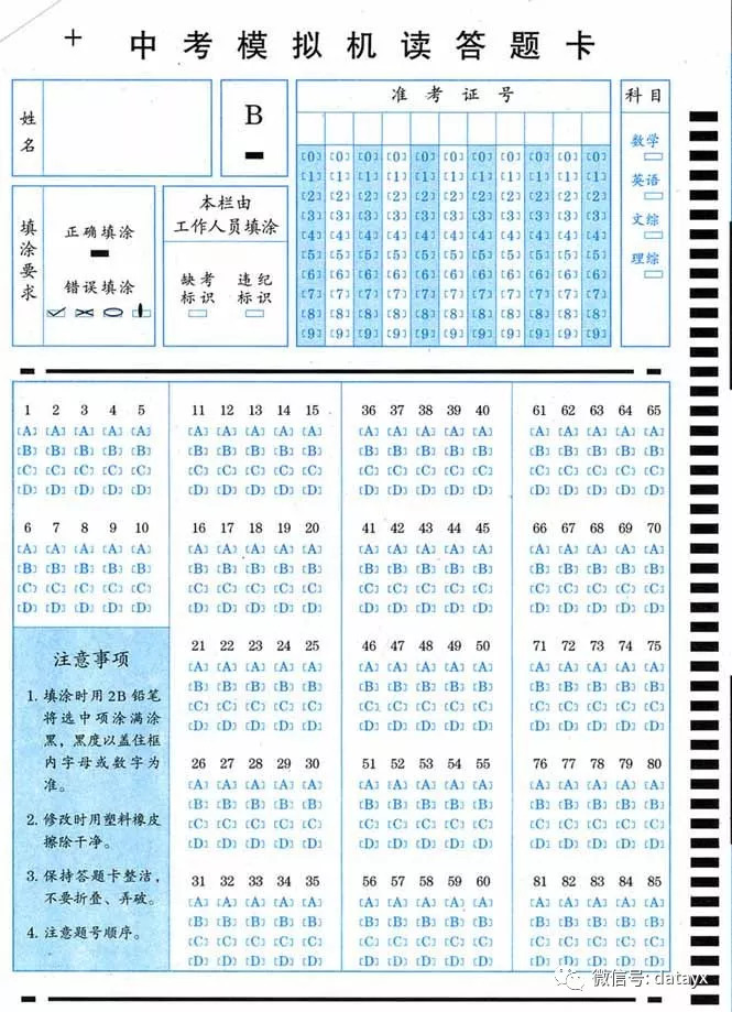 答题卡图像识别项目