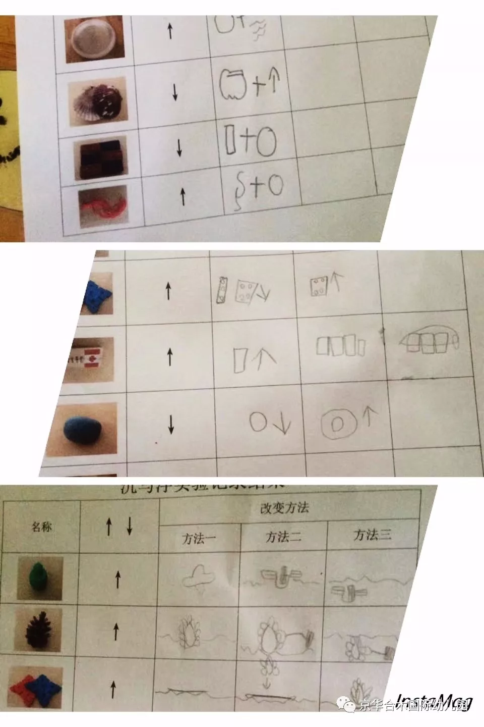 幼儿园沉浮记录表图片图片