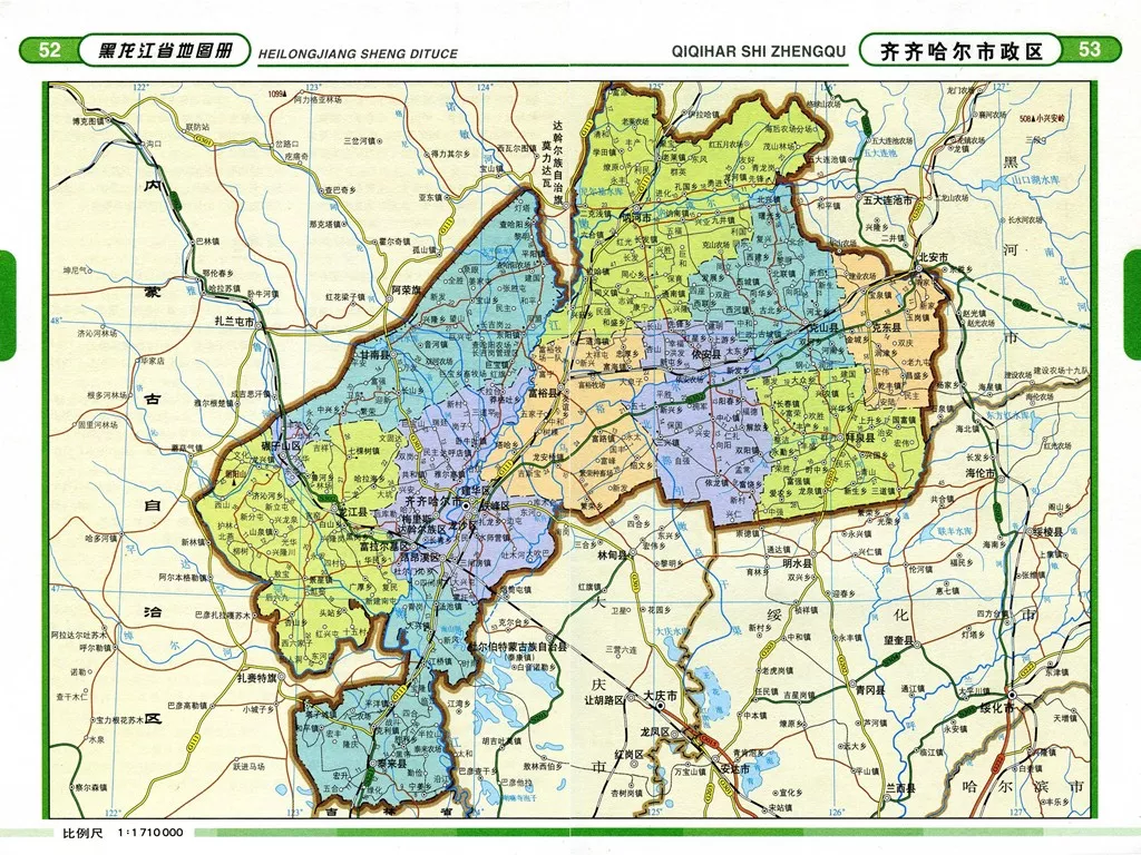 齐齐哈尔地区地图图片