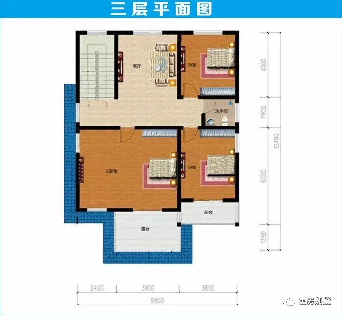 小面寬的3棟農村自建房第一棟帶架空層外用樓梯太出色