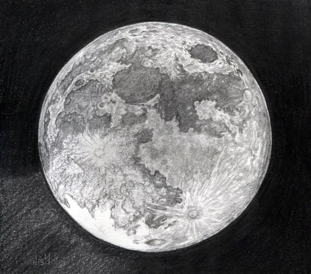 月球表面素描图片