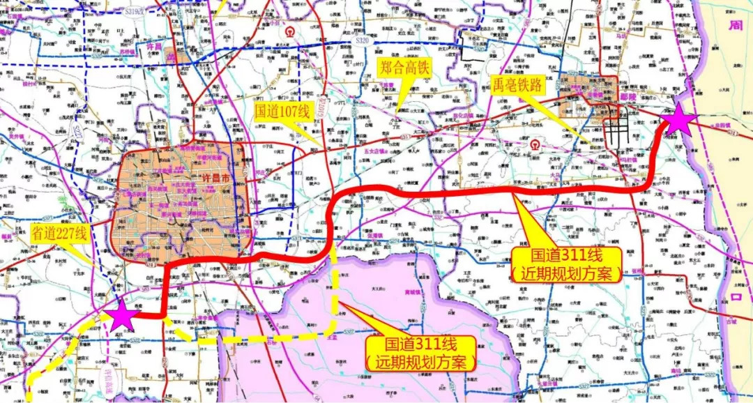 国道311线许鄢段改建工程路线规划方案调整了设计时速80公里小时