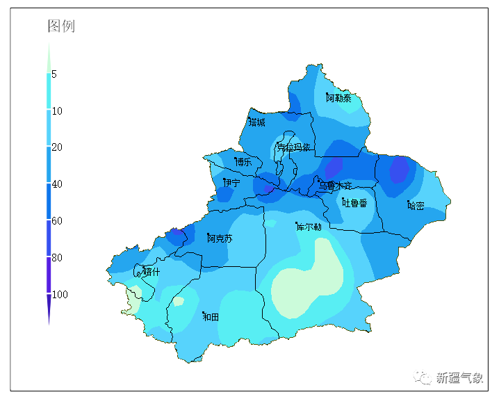 新疆降水量分布图图片