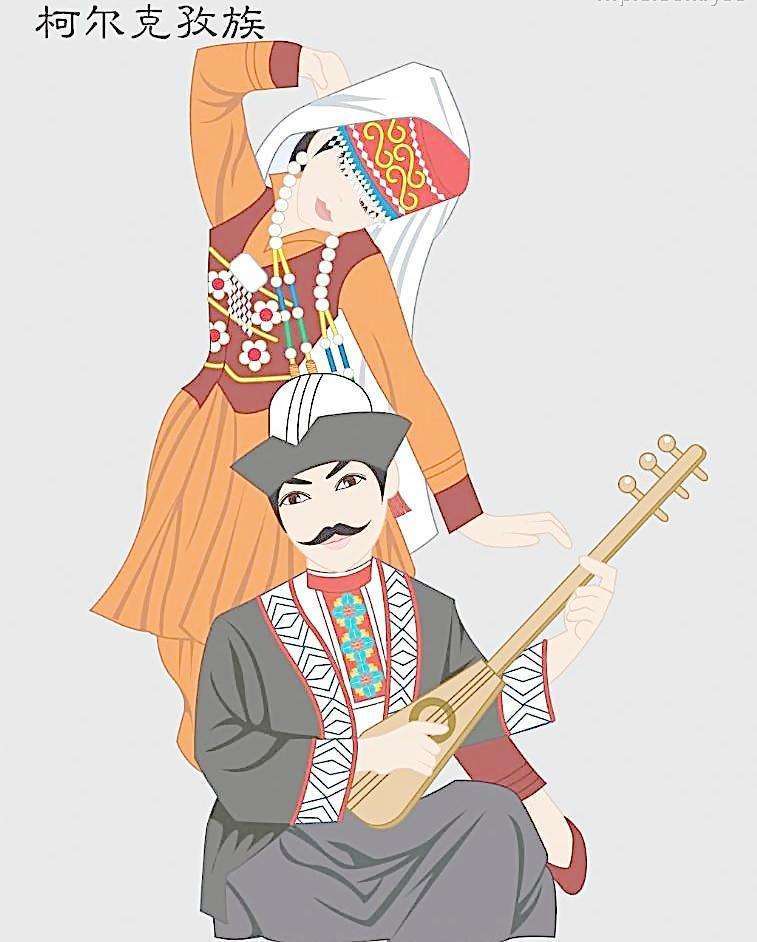 柯尔克孜族人物简笔画图片