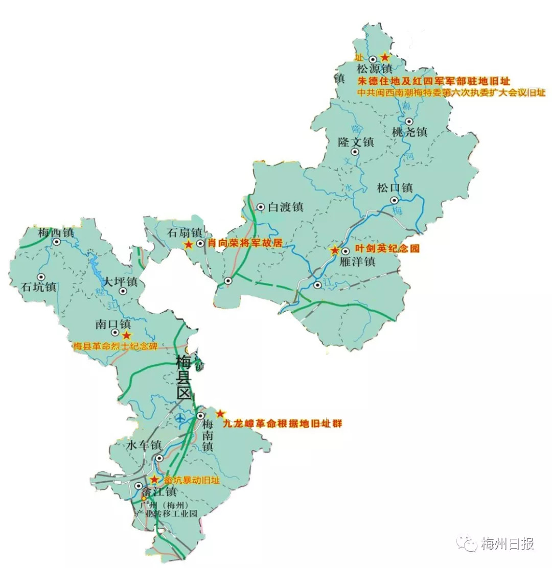 梅县区乡镇地图图片