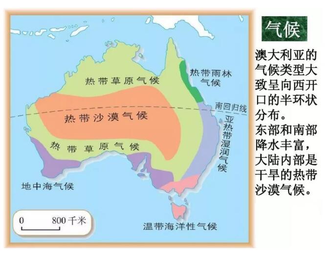 澳大利亚气候图分布图片