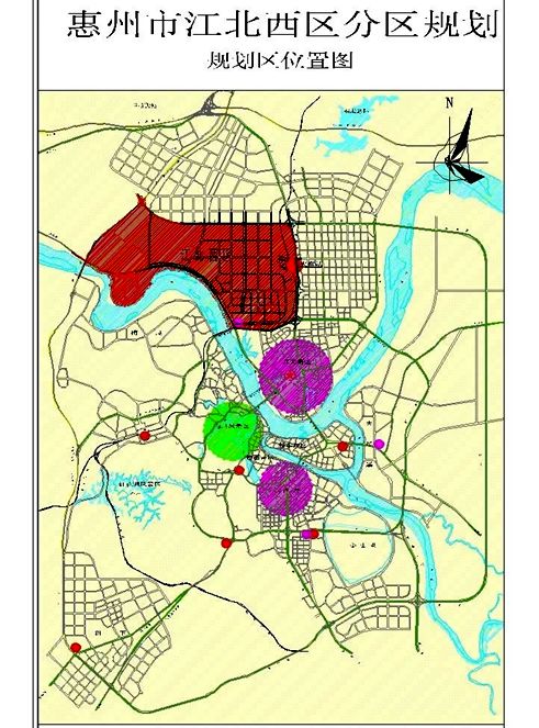 在市住建局的规划文件中,江北西区规划范围为东起惠州大道,南至东江和