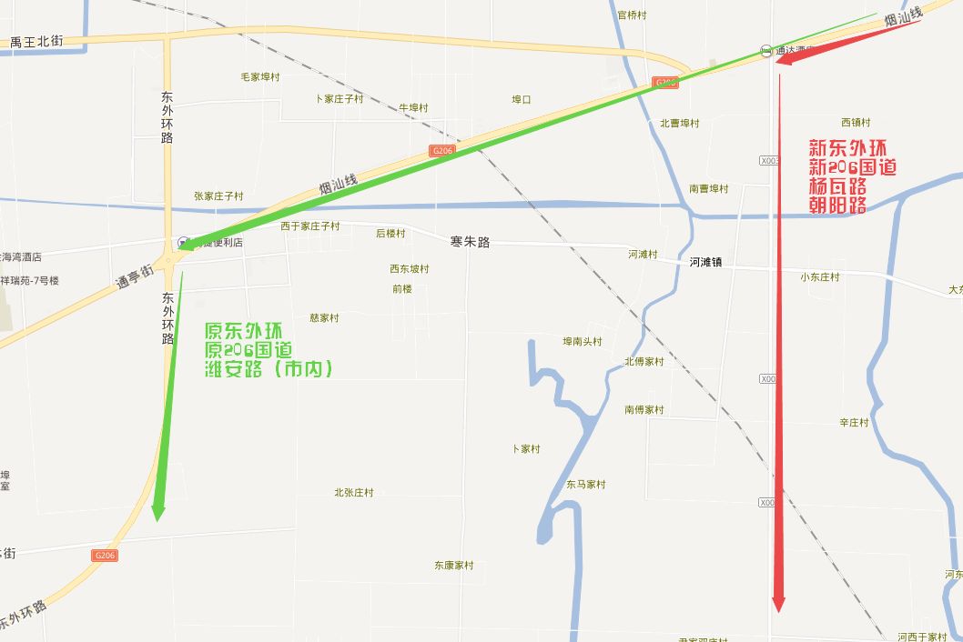 青兰线改线),起于东外环路,终于潍城潘里庄,路线全长44千米(坊子区20