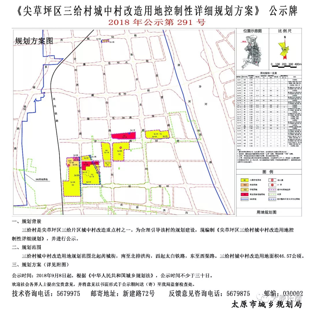 重磅尖草坪區三給片區五村改造用地規劃方案新鮮出爐