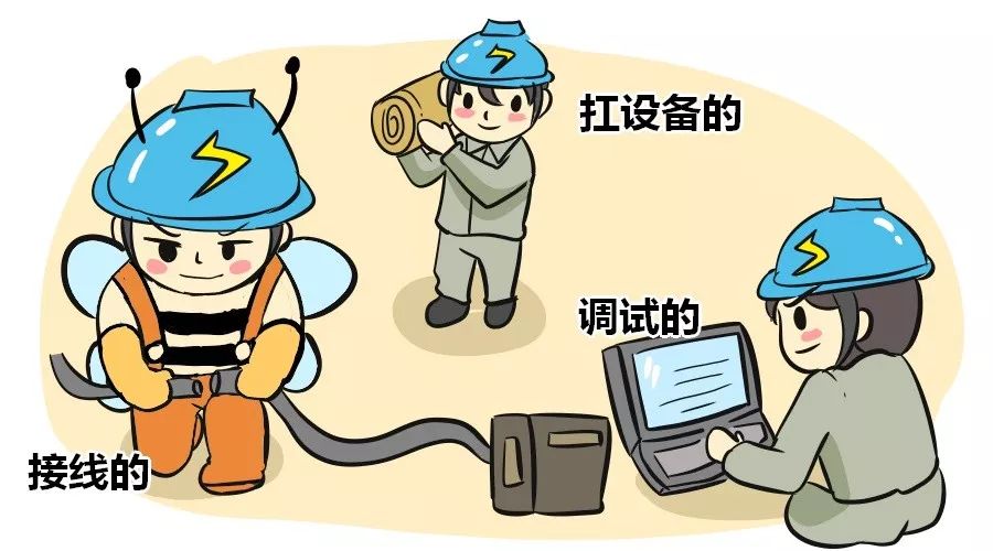 电力工人漫画维护图片