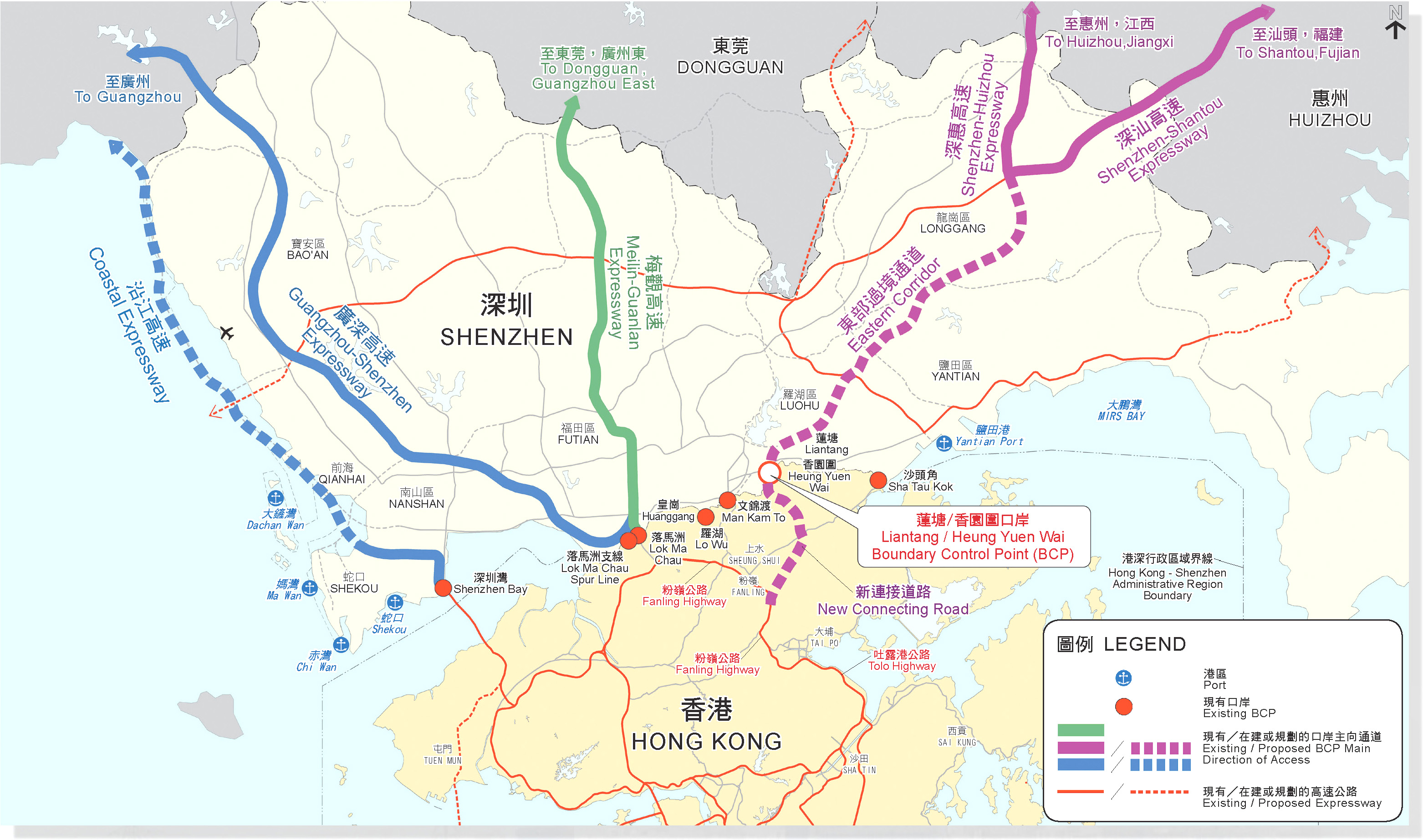 深圳香港地图区域划分图片