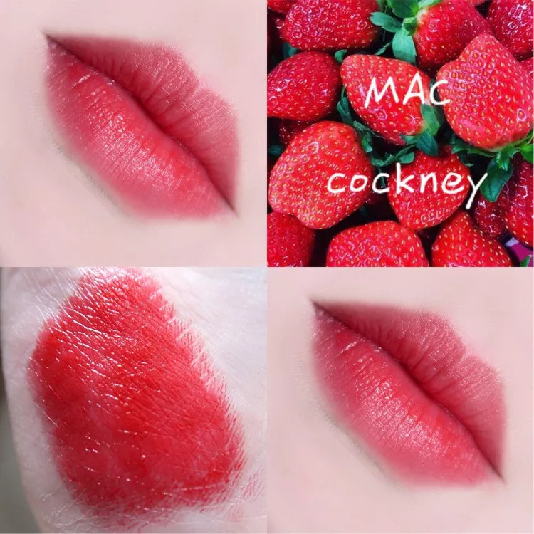 mac草莓红试色cockney图片