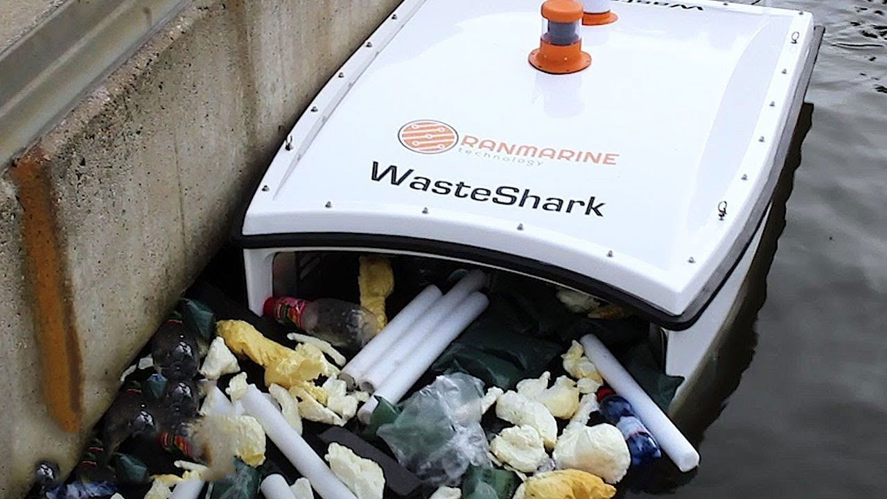 放进海里的扫地机器人专吃海上垃圾一次可清理360斤