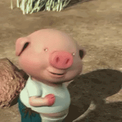 一只小猪跑过来表情包图片