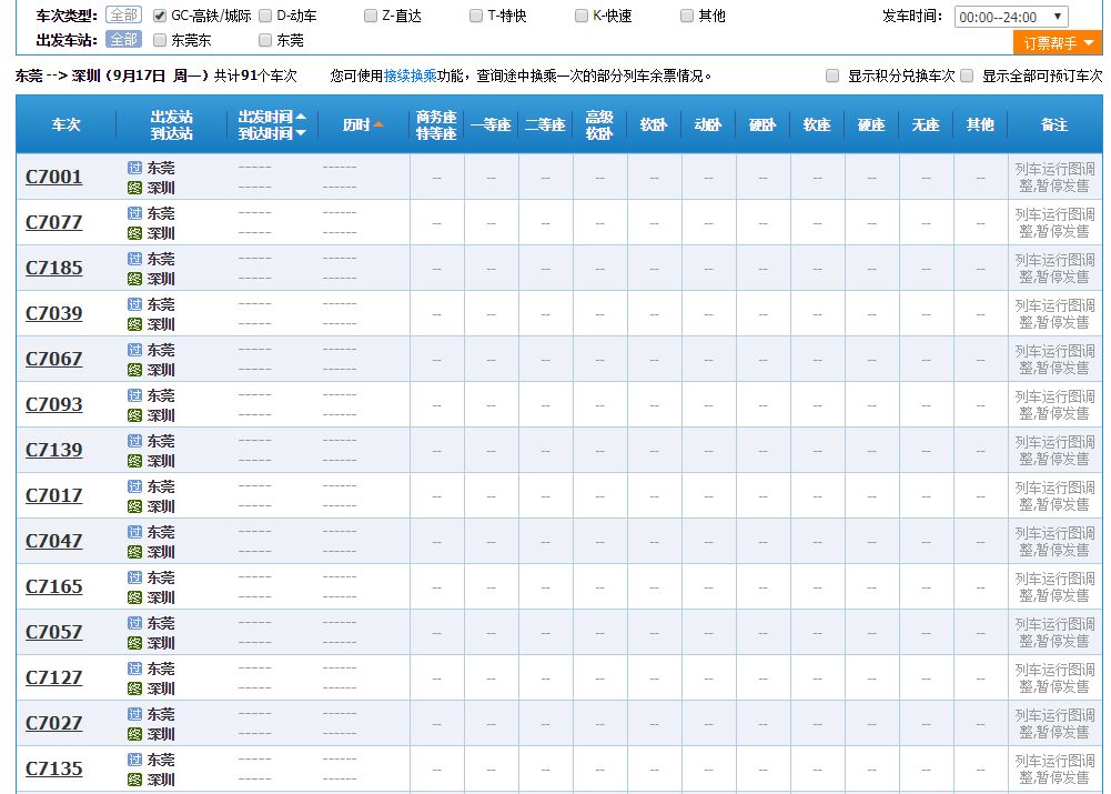 石龍街坊注意!11日起廣鐵部分列車停售或調整運行!