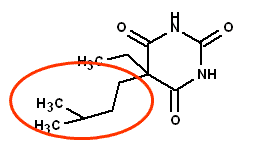 异戊巴比妥(5)作用:过去镇静催眠,现主要抗癫痫5位取代基的氧化,酰脲