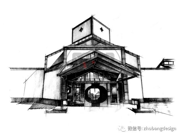 苏州博物馆手绘速写图片