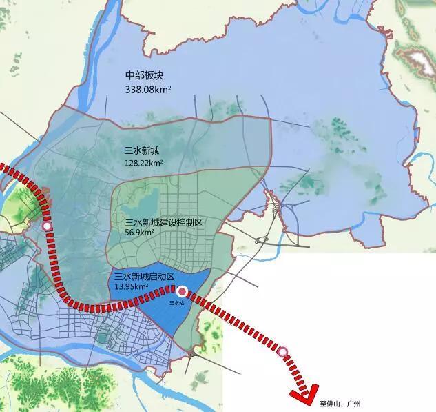 规划文件指出,三水新城启动区定位为佛山高新区核心园区rbd,广佛肇