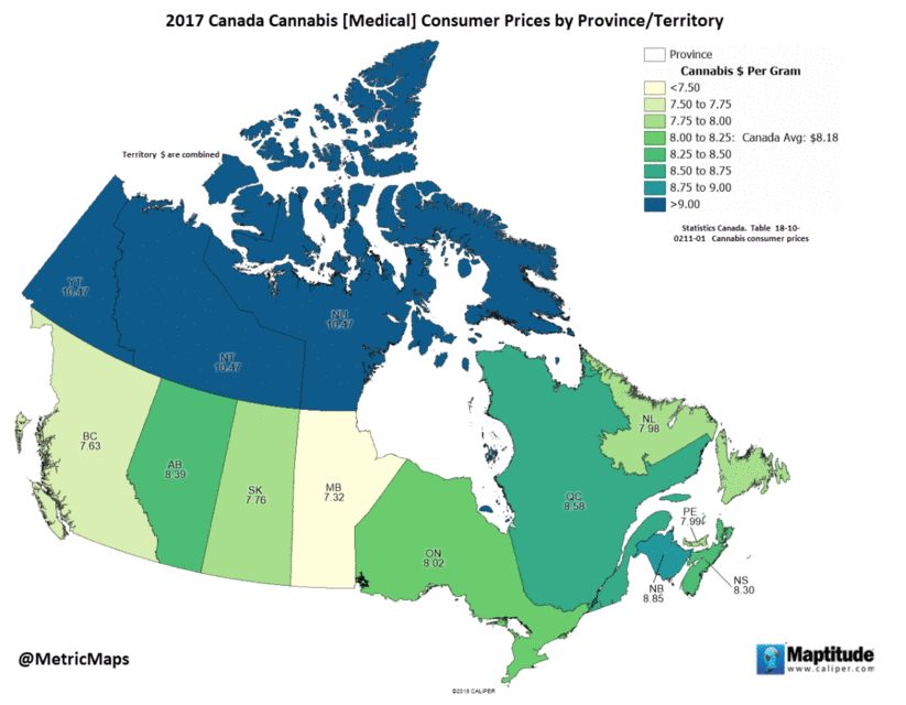 加拿大各省份大麻價格出臺,金額略有不同!