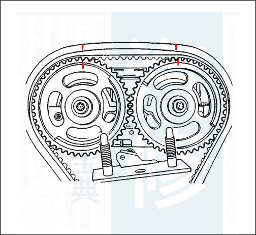 别克雪佛兰发动机正时皮带安装示意图