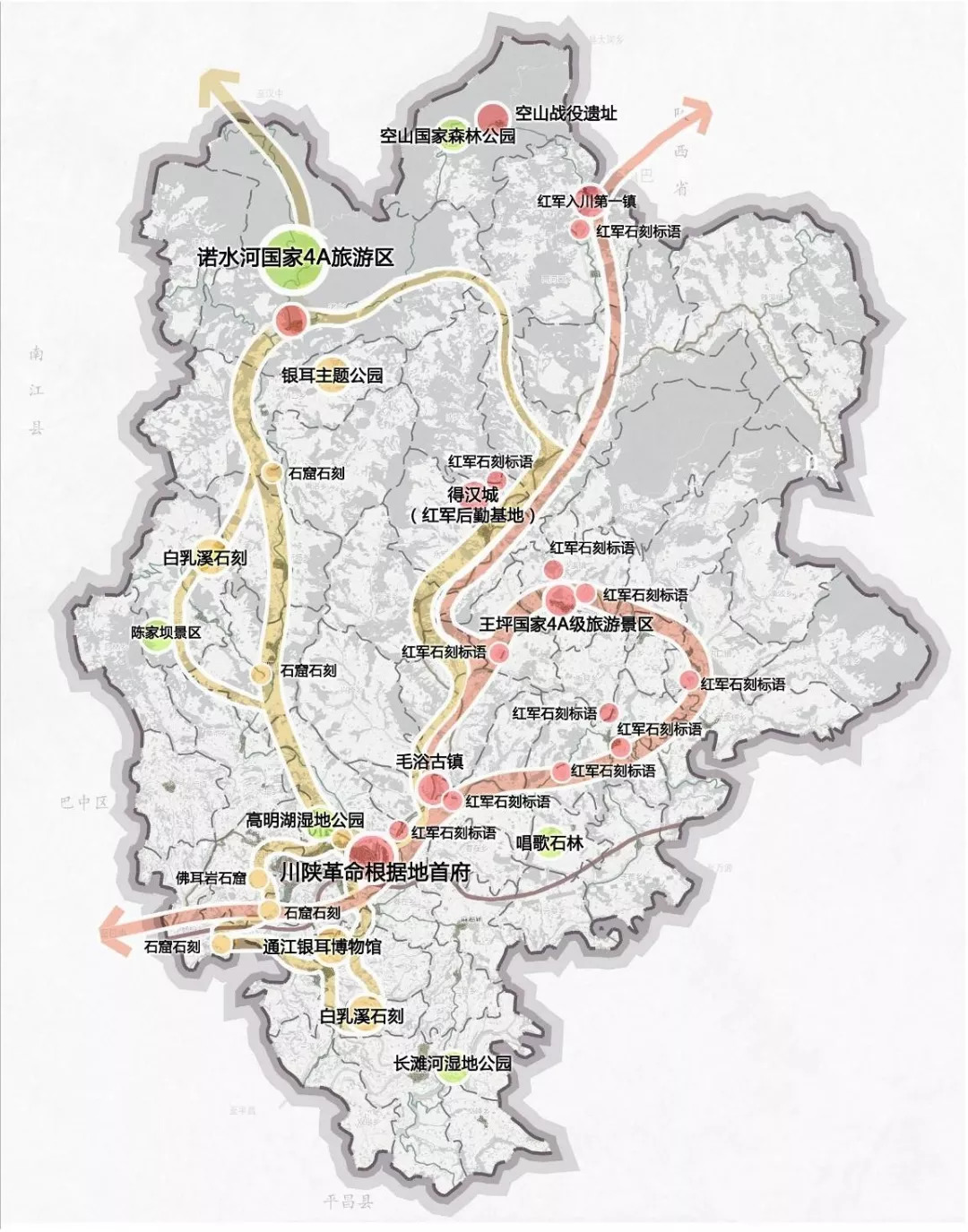 通江县乡镇分布地图图片