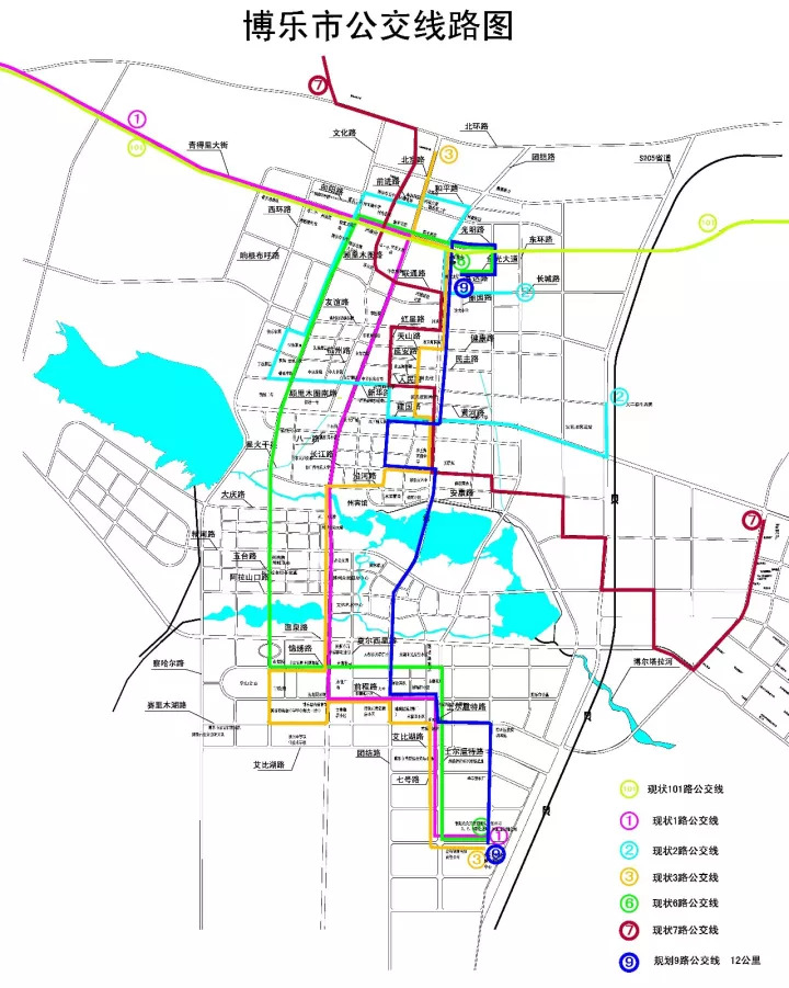 收藏贴博乐市公交车线路图附101路临时改线通知