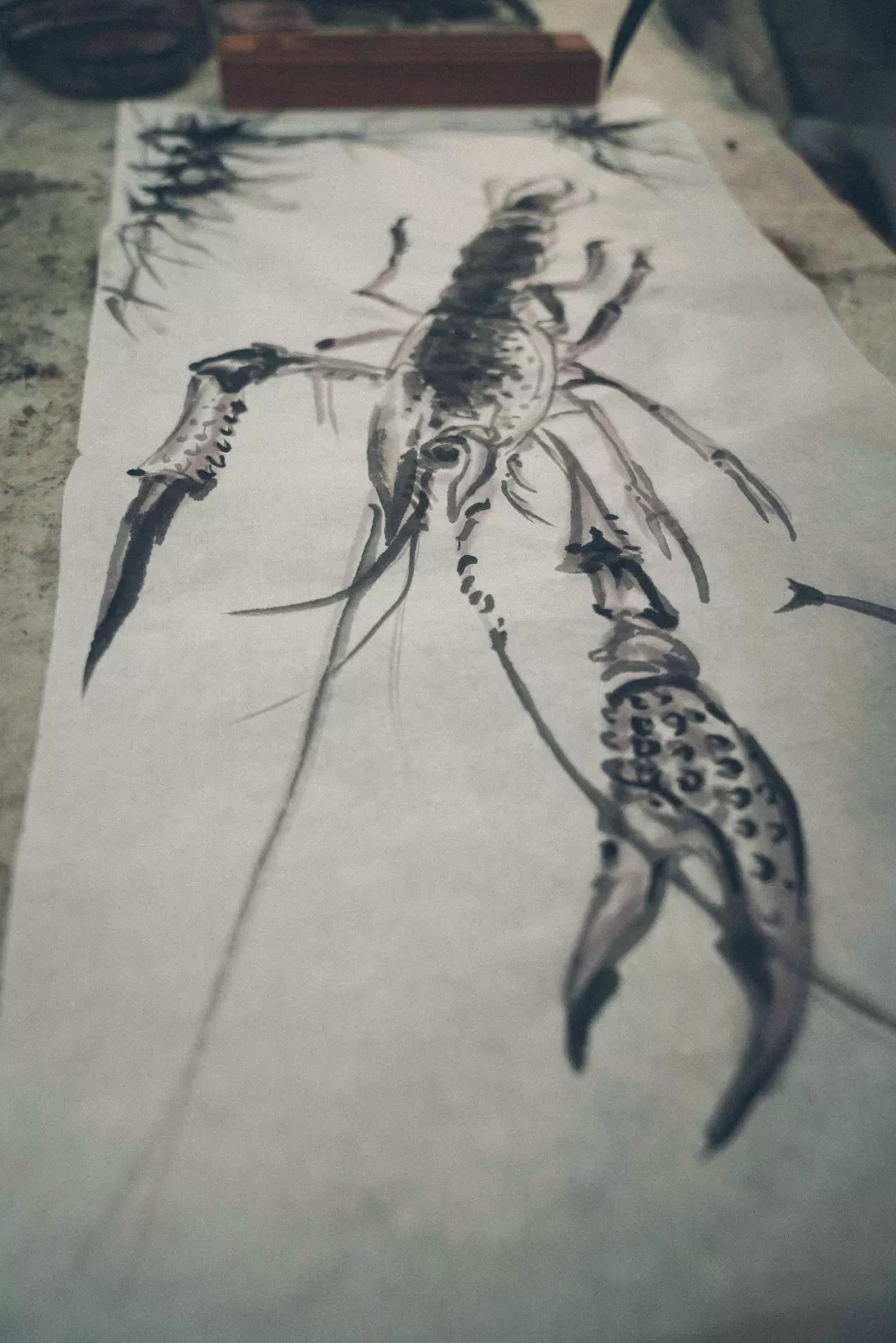 龙虾工笔画图片