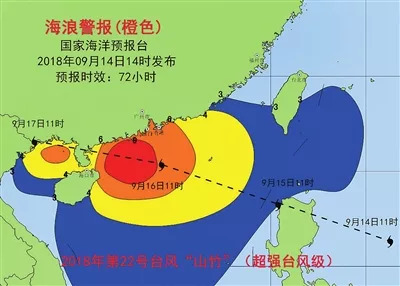 台风山竹预警图片