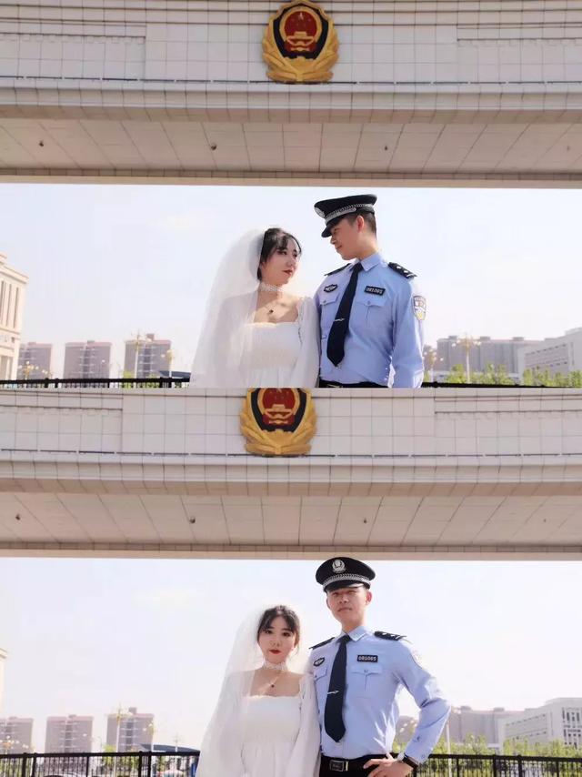 警服结婚证件照图片