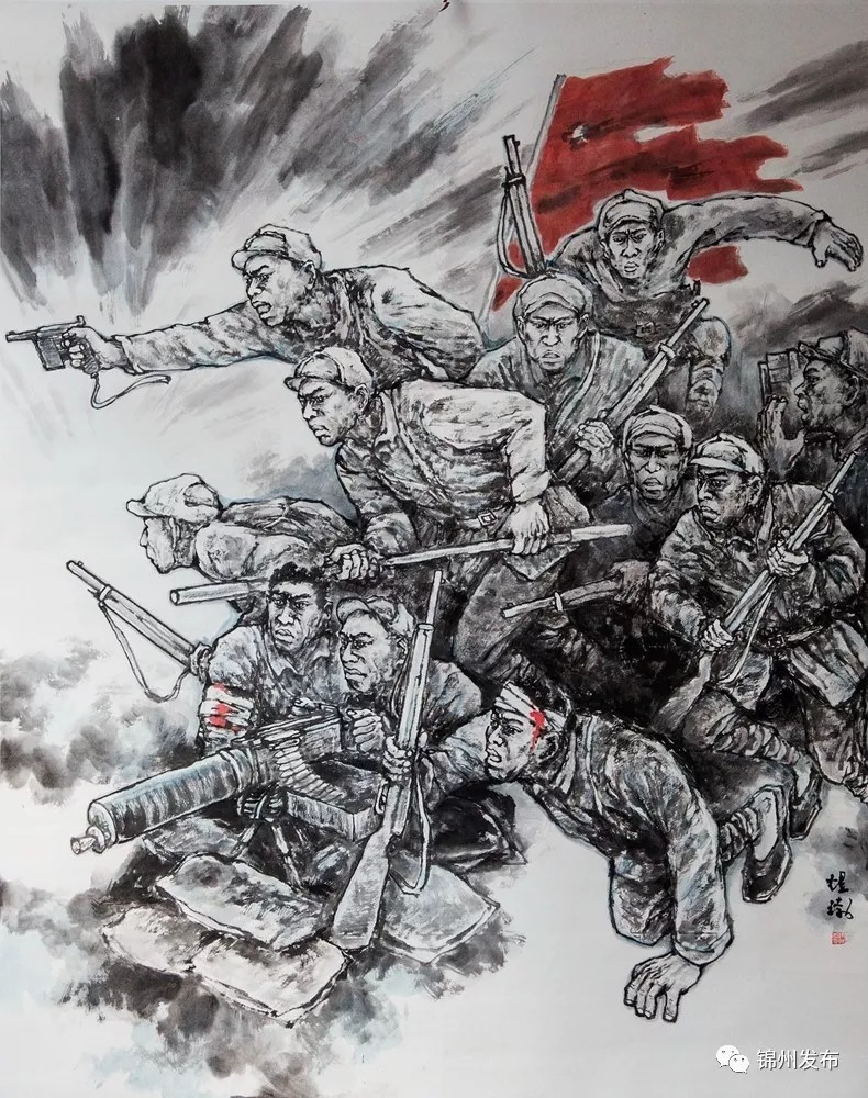 解放战争三大战役手绘图片