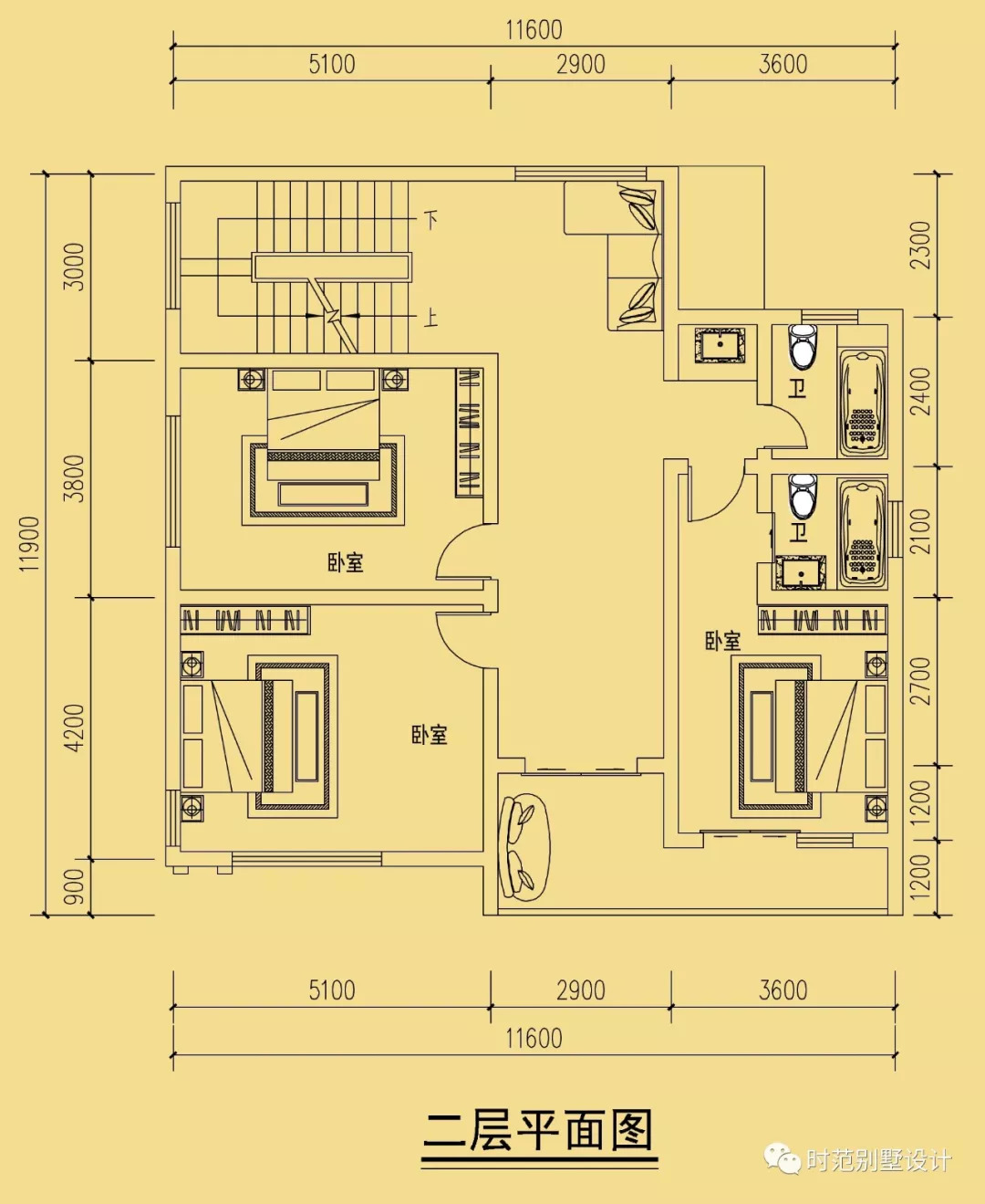 11x12米三层别墅户型图图片