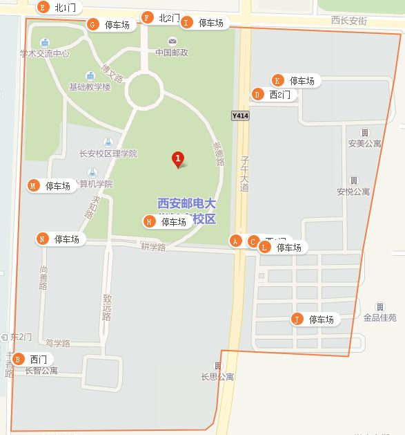 西安邮电大学校内地图图片