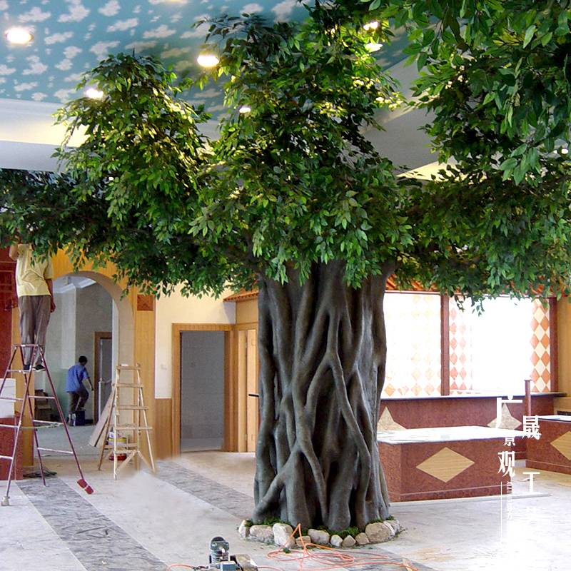 仿真大树榕树假树绿植酒店婚庆室内装饰布局