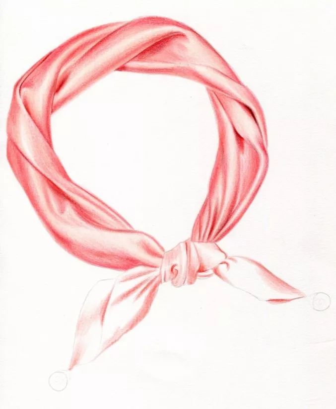 三分钟学画教你用彩铅画一条粉色浪漫的丝巾