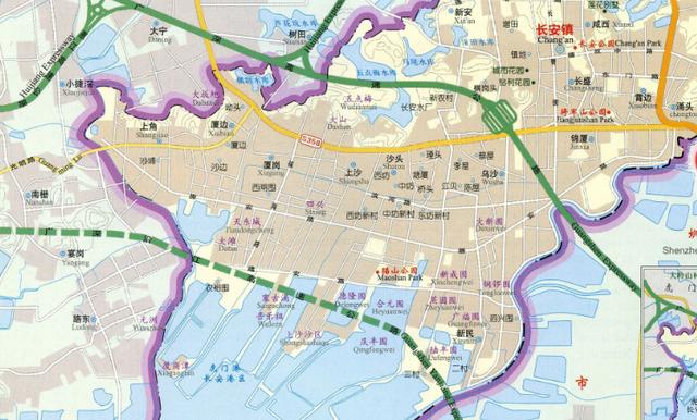 长安镇行政区划图图片