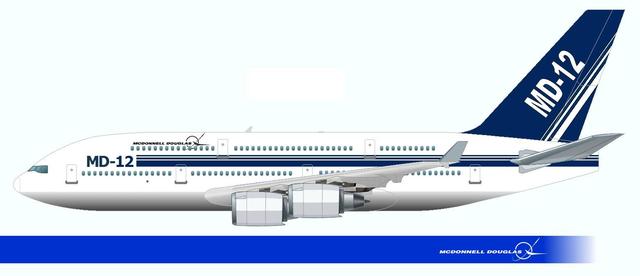 麦道md12上世纪80年代的双层客机构想如果量产就没有a380的事了