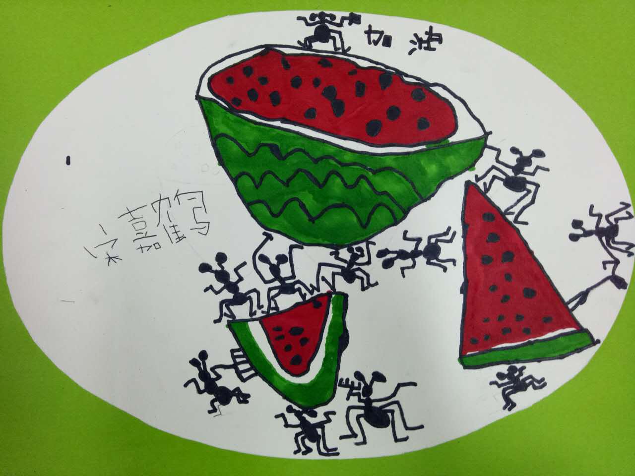 卡通男孩坐在西瓜上吃西瓜插图图片素材免费下载 - 觅知网