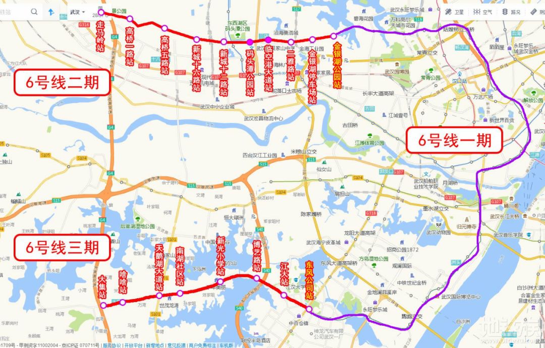 最近热议的武汉地铁6号线延长线或将延伸至知音湖.