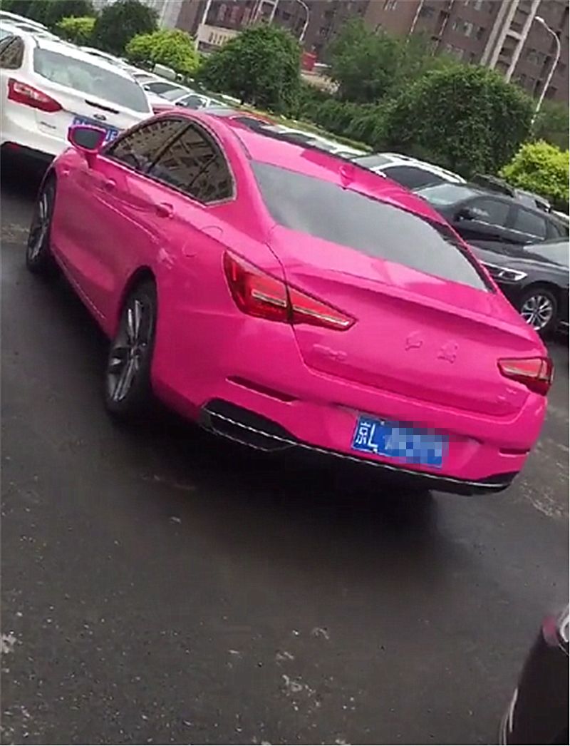 北京偶遇3辆粉色红旗h5,外观非常骚气!网友:准备花钱买一辆