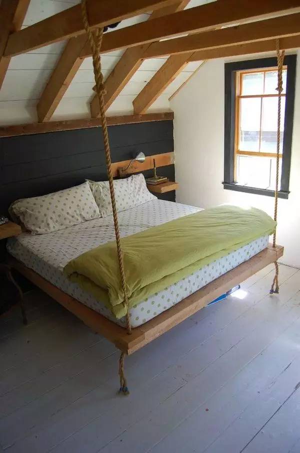 吊床设计令人惊叹的40个卧室装饰悬挂床