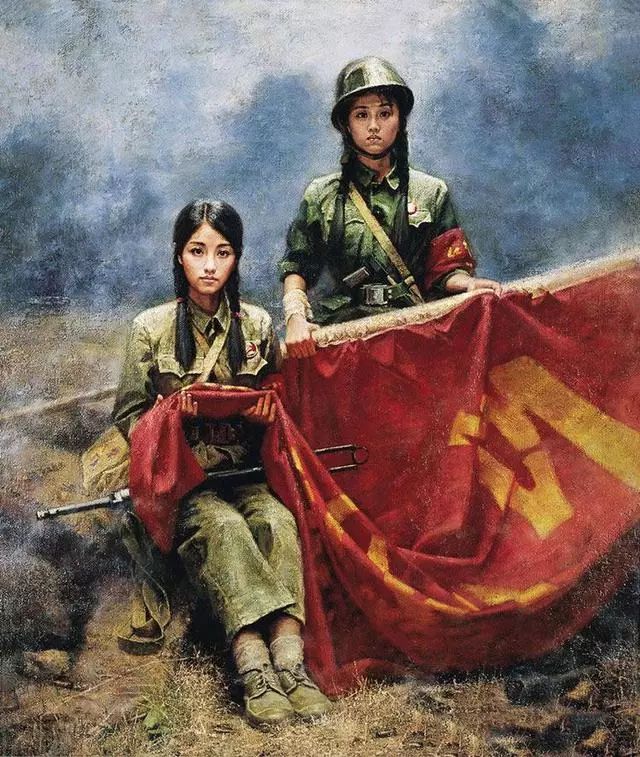 张大中油画欣赏—红军女战士风采,别样的青春回忆!生动而鲜活!
