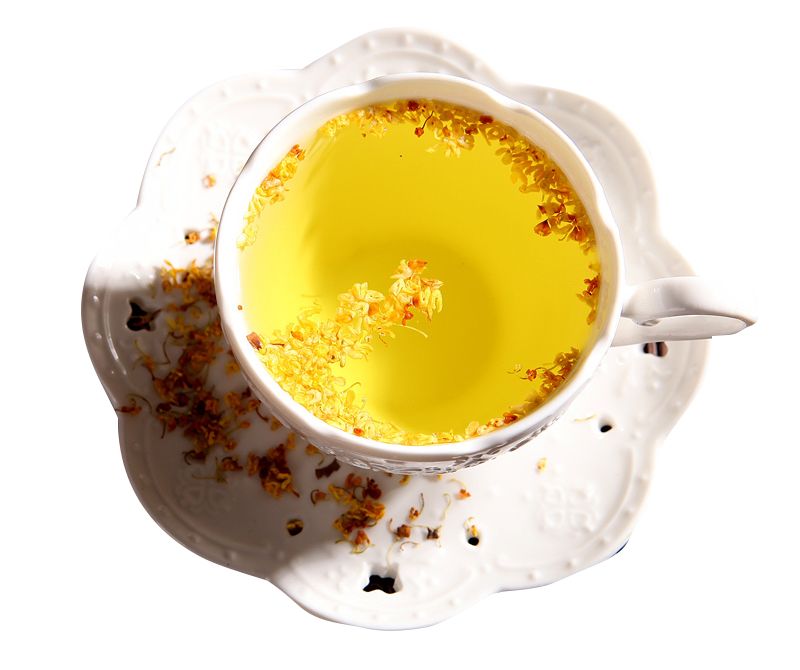 以桂花做原料制作的桂花茶是中国特产茶,它香气柔和,味道可口,为大众