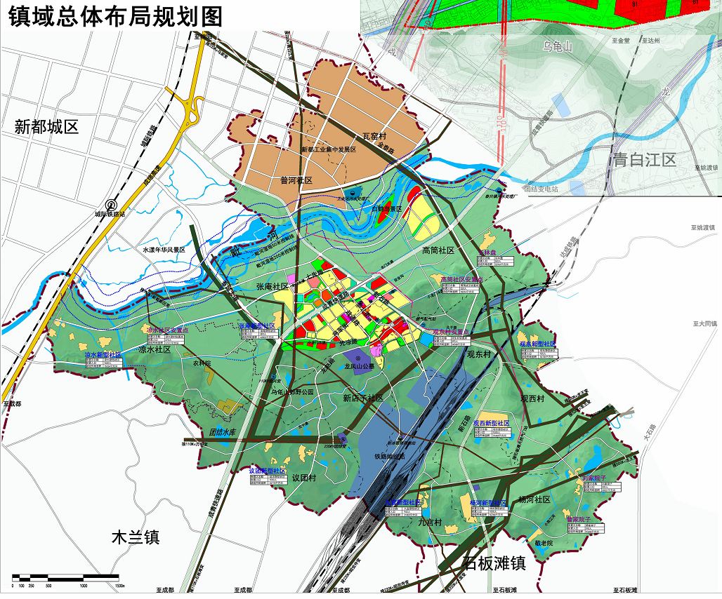 成都市新都区泰兴镇总体规划图附毗河白鹭湾湿地公园规划