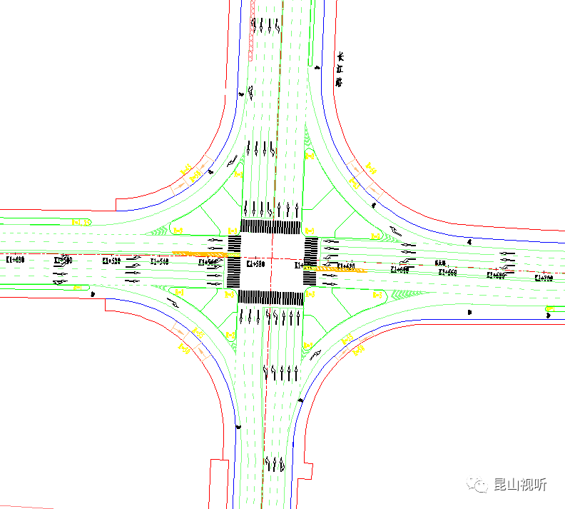 改造前路口车道效果图