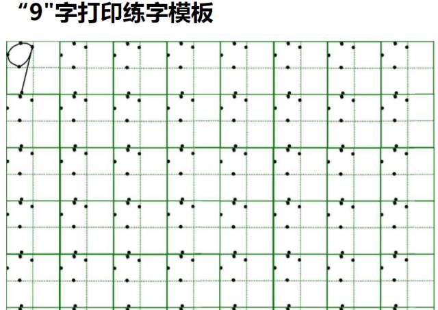 0-9在田字格中的規範寫法!(附練字模板)