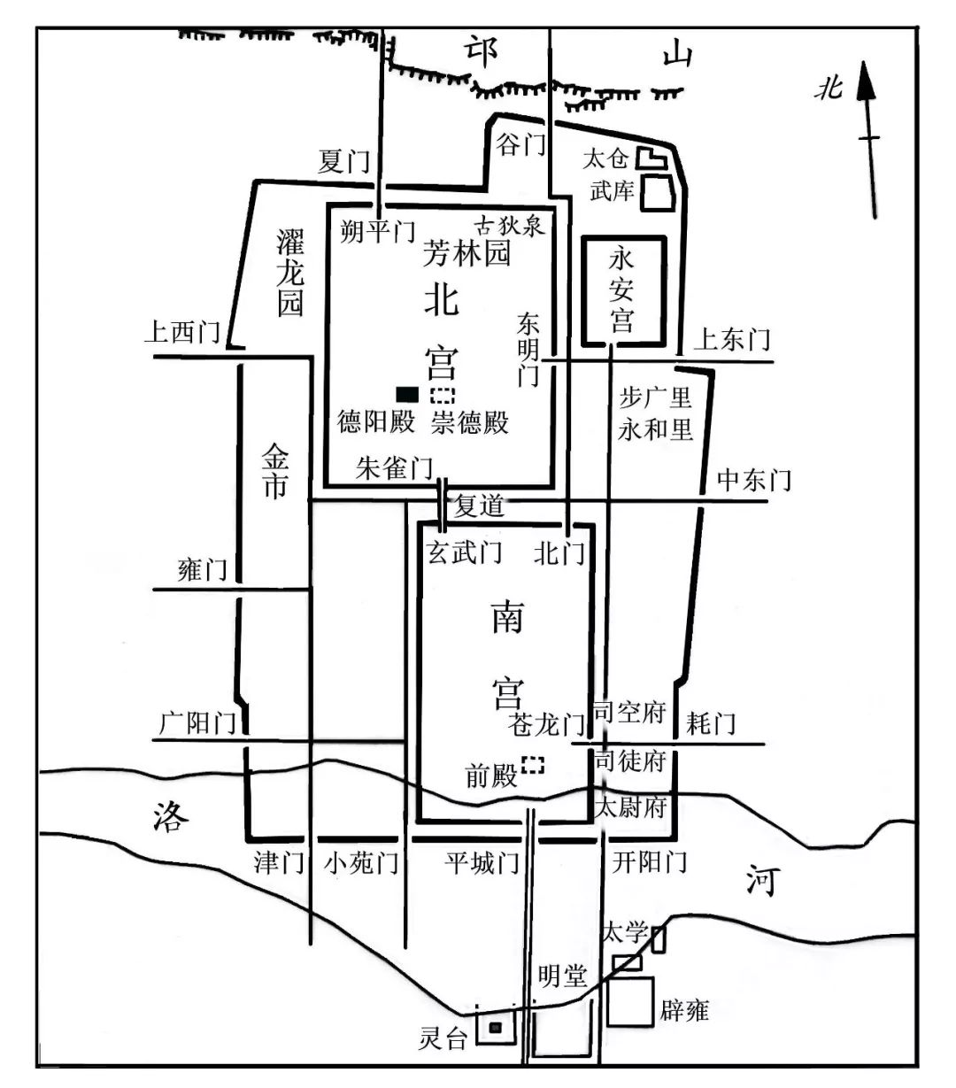 东汉洛阳城平面图图片