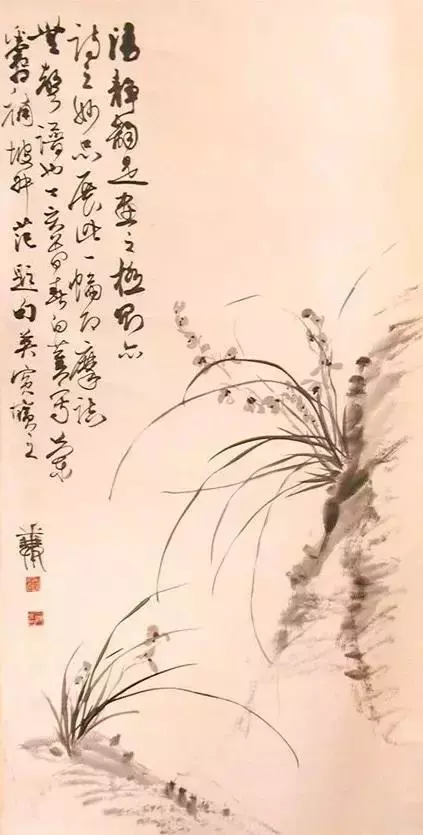 白蕉,《鄧散木蘭花圖》(金山區博物館藏)